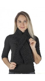 Black karakul lamb fur scarf - fur on both sides